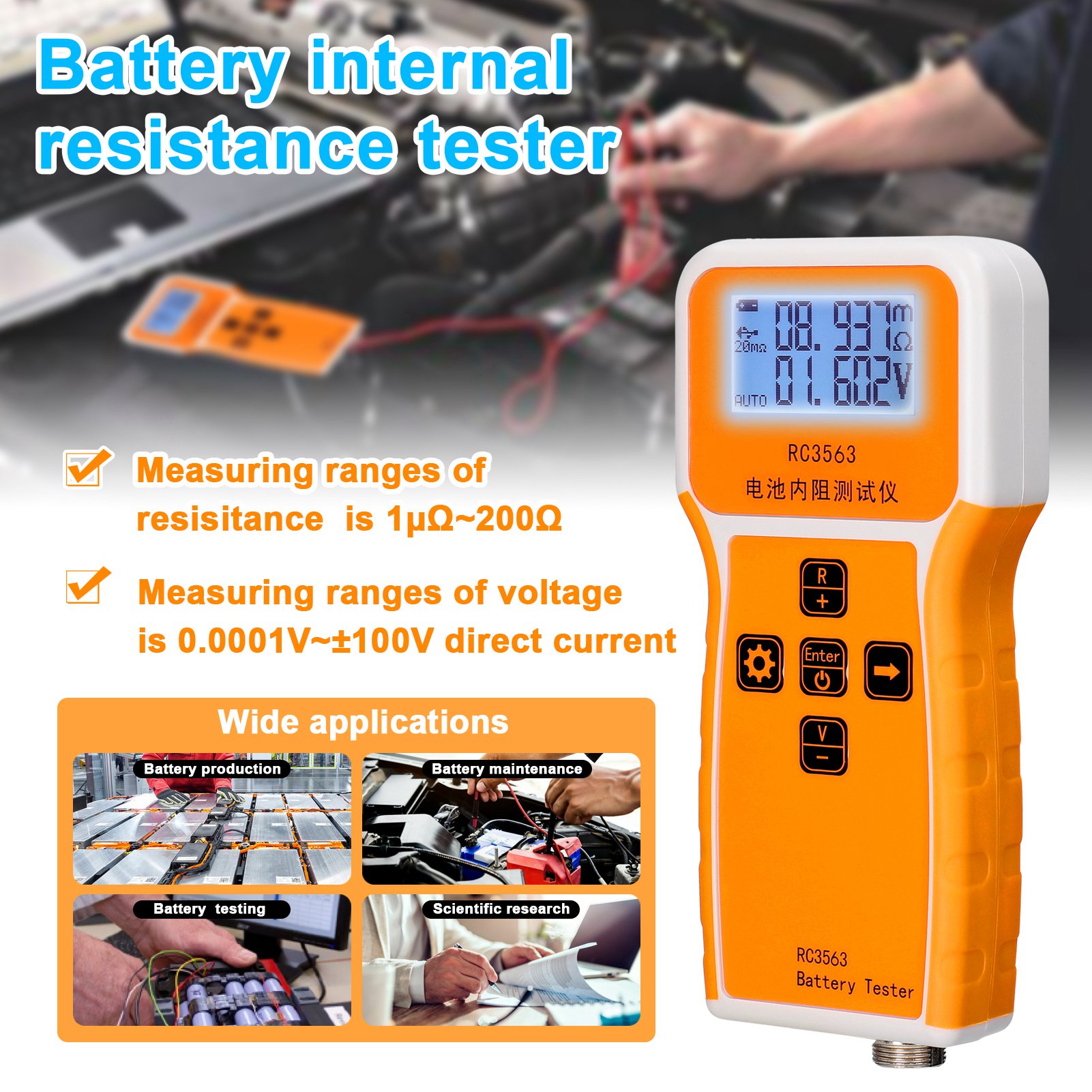 200 Ohm 100V Handgehaltener Ba – Battery Internal Resistance Tester Four Wire Bewertung und Preis
